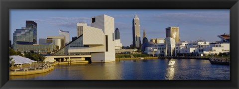 Framed Buildings In A City, Cleveland, Ohio Print