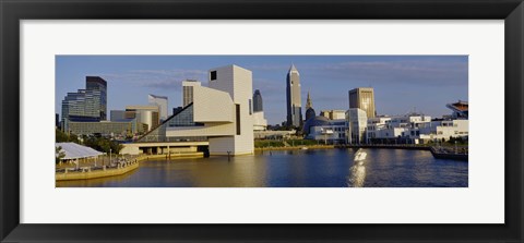 Framed Buildings In A City, Cleveland, Ohio Print