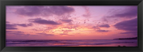 Framed Clouds in the sky at sunset, Pacific Beach, San Diego, California, USA Print