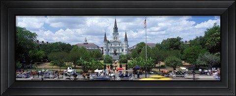 Framed Cathedral at the roadside, St. Louis Cathedral, Jackson Square, French Quarter, New Orleans, Louisiana, USA Print