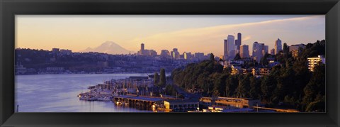 Framed Sunrise, Lake Union, Seattle, Washington State, USA Print