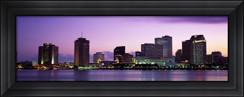 Framed Dusk Skyline, New Orleans, Louisiana, USA Print