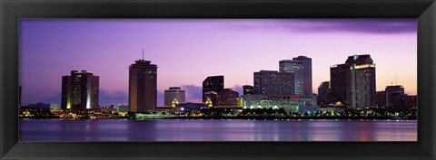 Framed Dusk Skyline, New Orleans, Louisiana, USA Print
