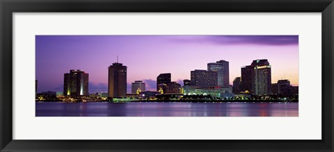 Framed Dusk Skyline, New Orleans, Louisiana, USA Print