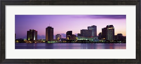 Framed Dusk Skyline, New Orleans, Louisiana, USA Print