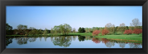 Framed Pond at a golf course, Towson Golf And Country Club, Towson, Baltimore County, Maryland, USA Print