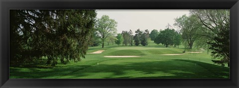 Framed Sand trap at a golf course, Baltimore Country Club, Maryland, USA Print