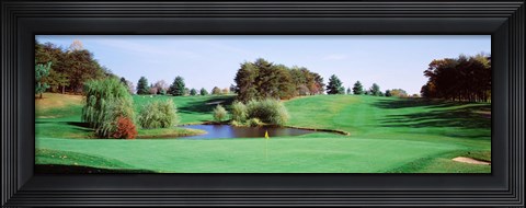 Framed Pond at a golf course, Baltimore Country Club, Baltimore, Maryland, USA Print