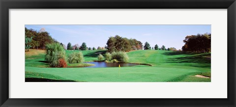 Framed Pond at a golf course, Baltimore Country Club, Baltimore, Maryland, USA Print