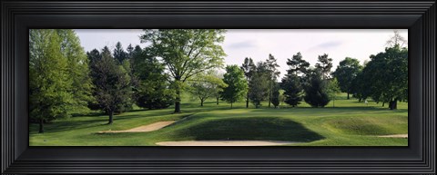 Framed Sand traps on a golf course, Baltimore Country Club, Baltimore, Maryland Print