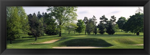 Framed Sand traps on a golf course, Baltimore Country Club, Baltimore, Maryland Print