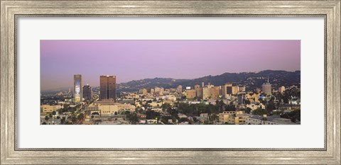 Framed High angle view of a cityscape, Hollywood Hills, City of Los Angeles, California, USA Print