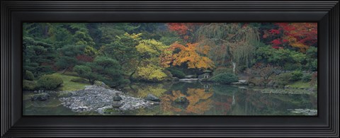 Framed Pond view in the Japanese Garden Seattle WA Print