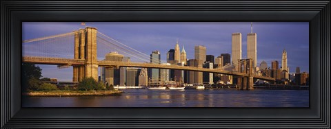 Framed Bridge over a river, Brooklyn Bridge, Manhattan, New York City, New York State, USA Print