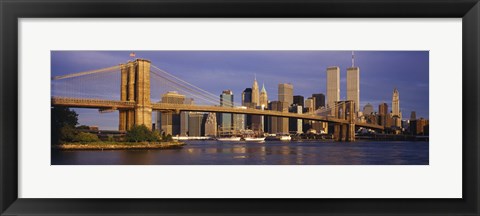 Framed Bridge over a river, Brooklyn Bridge, Manhattan, New York City, New York State, USA Print