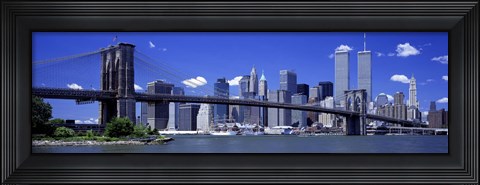 Framed Brooklyn Bridge Skyline New York City NY USA Print