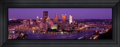 Framed Dusk Pittsburgh PA Print