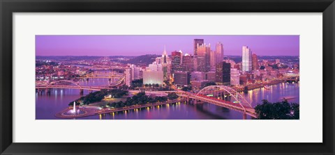 Framed Dusk, Pittsburgh, Pennsylvania, USA Print