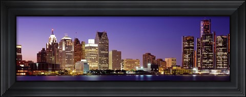 Framed Dusk Detroit, Michigan, USA Print