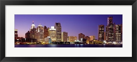 Framed Dusk Detroit, Michigan, USA Print