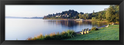 Framed Lake Washington, Mount Baker Park, Seattle, Washington State, USA Print