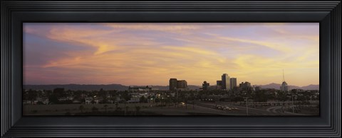 Framed Sunset Skyline Phoenix AZ USA Print