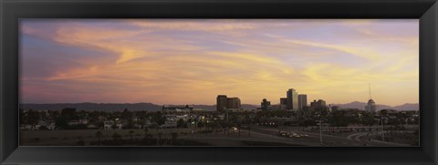 Framed Sunset Skyline Phoenix AZ USA Print