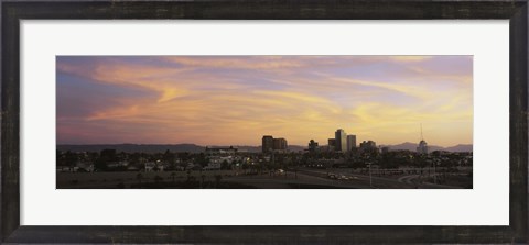 Framed Sunset Skyline Phoenix AZ USA Print