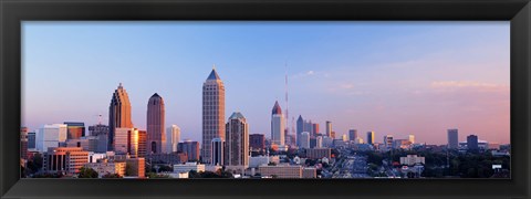 Framed Twilight, Skyline, Atlanta, Georgia, USA Print