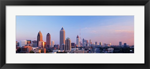 Framed Twilight, Skyline, Atlanta, Georgia, USA Print