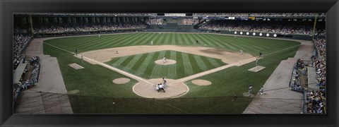 Framed Baseball match in progress, U.S. Cellular Field, Chicago, Cook County, Illinois, USA Print