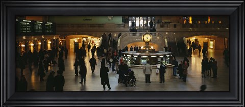Framed High angle view of a group of people in a station, Grand Central Station, Manhattan, New York City, New York State, USA Print