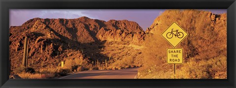 Framed Gates Pass Road Tucson Mountain Park Arizona USA Print