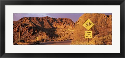 Framed Gates Pass Road Tucson Mountain Park Arizona USA Print