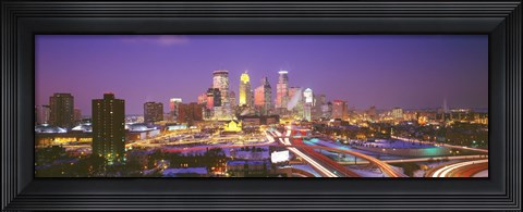Framed Twilight, Minneapolis, MN, USA Print