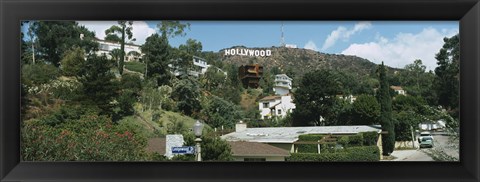 Framed Low angle view of a hill, Hollywood Hills, City of Los Angeles, California, USA Print