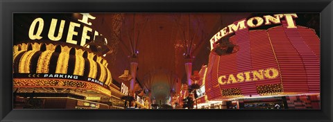 Framed Looking Down Fremont Street Las Vegas NV USA Print