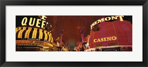 Framed Looking Down Fremont Street Las Vegas NV USA Print