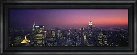 Framed Twilight, Aerial, NYC, New York City, New York State, USA Print