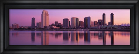 Framed USA, California, San Diego, twiilight Print