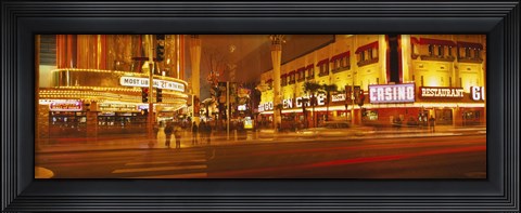 Framed Fremont Streeat at night, Las Vegas, Nevada Print