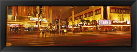 Framed Fremont Streeat at night, Las Vegas, Nevada Print