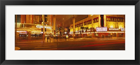 Framed Fremont Streeat at night, Las Vegas, Nevada Print