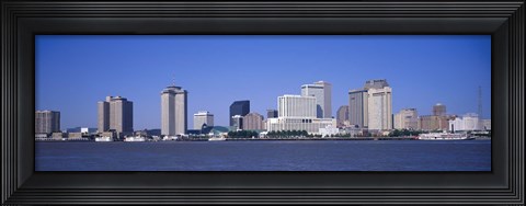 Framed Buildings at the waterfront, Mississippi River, New Orleans, Louisiana Print
