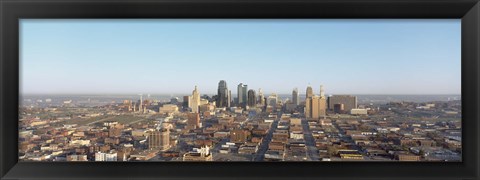 Framed Aerial view of a cityscape, Kansas City, Missouri, USA Print