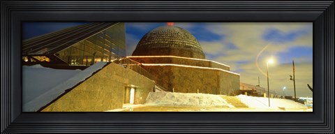 Framed Museum lit up at dusk, Adler Planetarium, Chicago, Illinois, USA Print