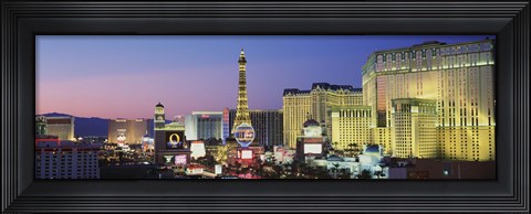 Framed Strip dusk Las Vegas NV USA Print