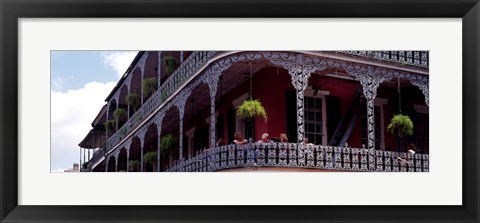 Framed People sitting in a balcony, French Quarter, New Orleans, Louisiana, USA Print