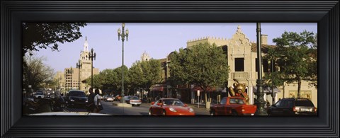 Framed USA, Missouri, Kansas, Country Club Plaza, Traffic on the road Print