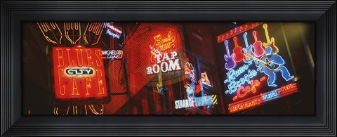 Framed Neon Signs, Beale Street, Memphis, Tennessee, USA Print